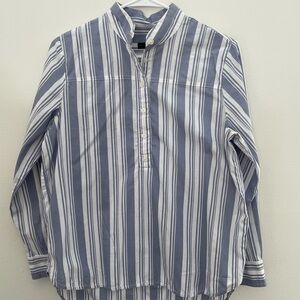 J. Crew Blue and White Casual Button Down Shirt